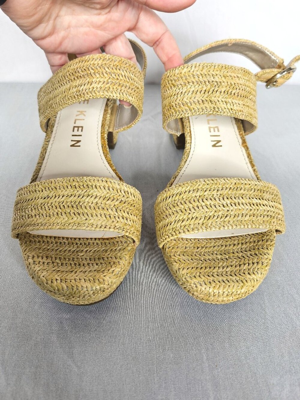 Anne Klein Raffia Platform Sandals | Coastal Resort Heels | Women's Size 6.5 - Picture 2 of 14